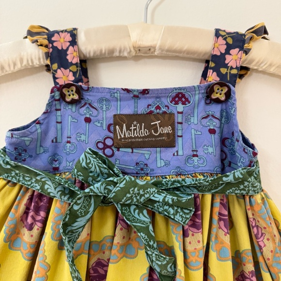 Matilda Jane Paint By Numbers Lace Apron Dress Colorful Mixed Print, Size 18m - Picture 9 of 14